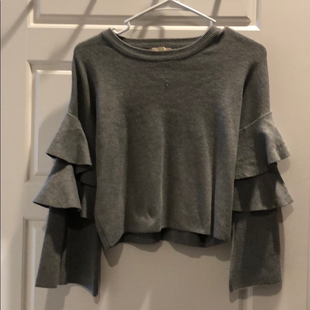 Altar’d State crop sweater with waterfall sleeves